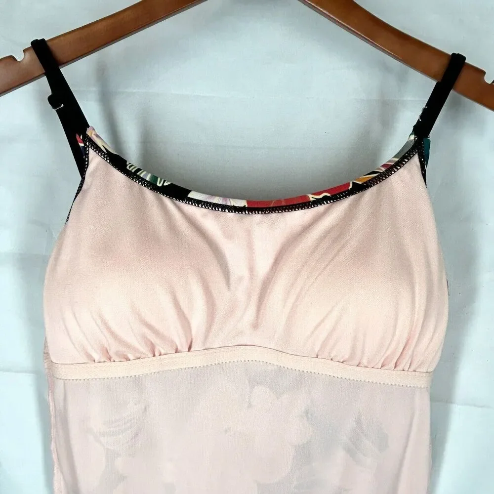 💐 NEW Hurley L One Piece Swimsuit Tropical Floral Coral Teal Gold Black NWT - Picture 10 of 13